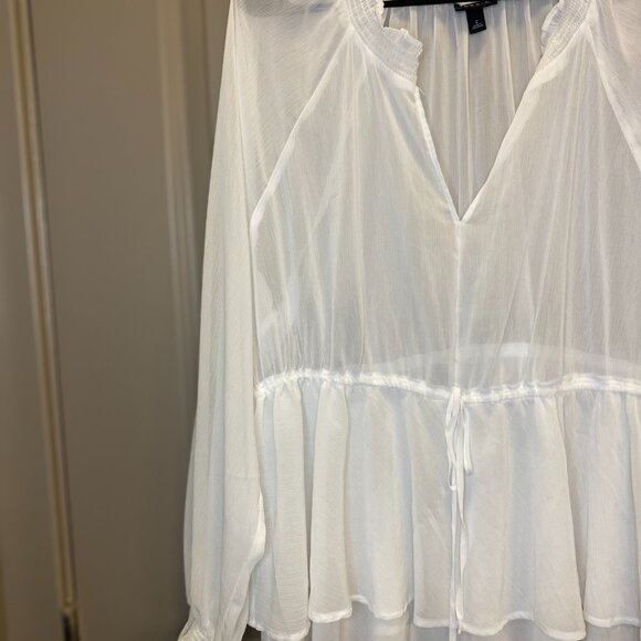 Torrid Crinkle Chiffon Drawstring Blouse - Size 2 - Picture 4 of 7